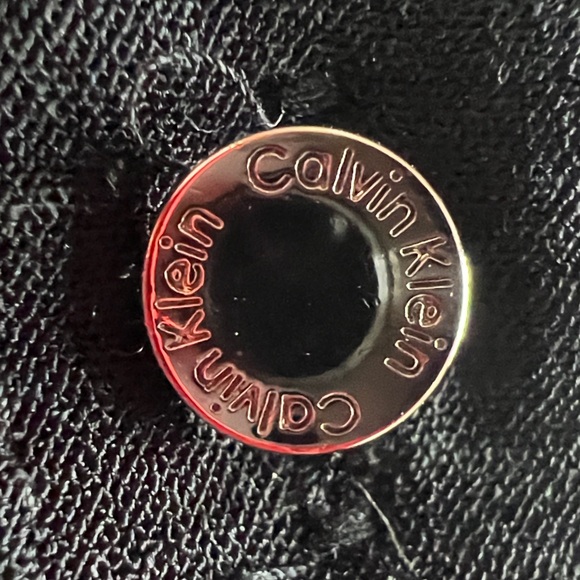 Calvin Klein Black Button Down Shirt with gold button accents. - Picture 4 of 6